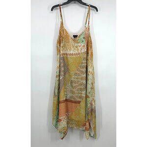 City Chic Dress Printed Paisley Handkerchief Hem Sleeveless